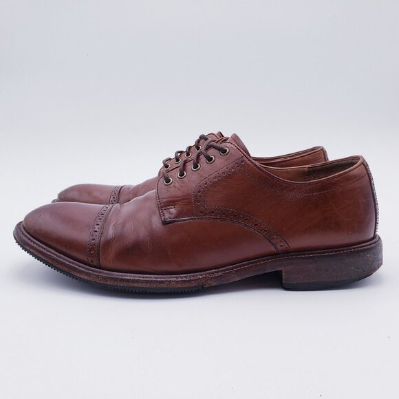 Trask‎ Brogue Leather Oxfords Cap Toe Brown Leather  Lace Up Men\'s Size 10